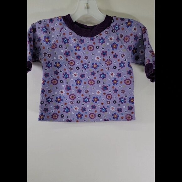Handmade Floral Print Purple Top Size 12 MO - Picture 1 of 1